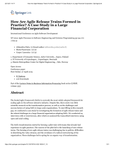 How Are Agile Release Trains Formed in Practice  A Case Study in a Large Financial Corporation   SpringerLink