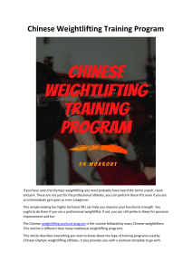 Chinese Weightlifting Program - Dr Workout