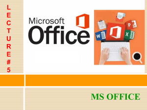 1 MS Office  Intro to Excel