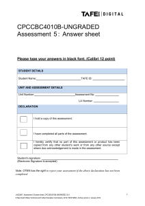 LA023647 Assn5 Answer sheet CPCCBC4010B-UNGRADED Ed1