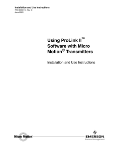 ProLink II Software Manual