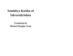 Samkhya Karika of Isvaraka Word for W