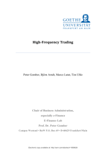 High Frequency Trading