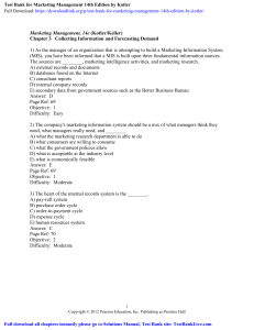 Ch 3 Kotler Test bank