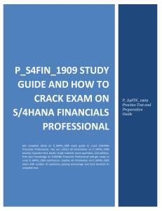 P S4FIN 1909 Study Guide and How to Crac