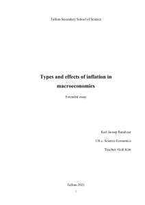 Types and effects of inflation in macroeconomics