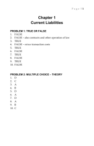 Current Liabilities: Exam Questions and Answers