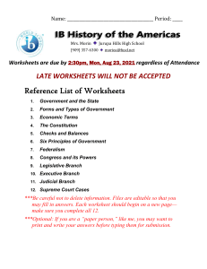 2 of 3 Constitution Worksheets 2021