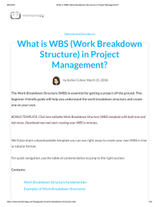 What is WBS (Work Breakdown Structure) in Project Management 
