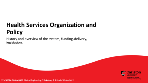 Health Services Organization & Policy Presentation