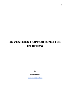 Investment Opportunities in Kenya Report