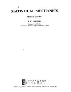 Pathria, R. K.  Statistical Mechanics