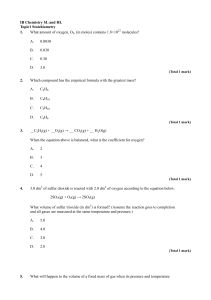 Past paper questions Topic 1 Stoichiometry 