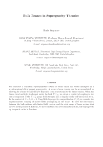 Boris Stoyanov - Bulk Branes in Supergravity Theories