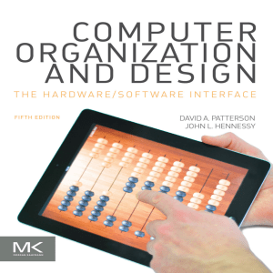 3. Computer Organization and Design The HardwareSoftware Interface