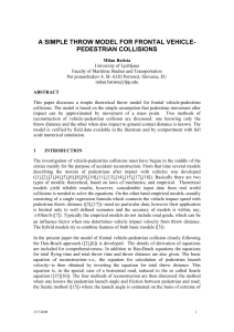 Batista M 2008 - A SIMPLE THROW MODEL FOR FRONTAL VEHICLEPEDESTRIAN