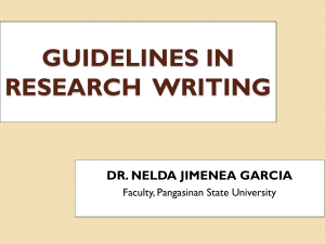 GUIDELINES in Research Writing by NJGarcia