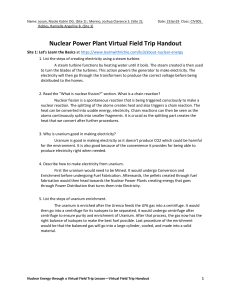 Nuclear Power Plant Virtual Field Trip