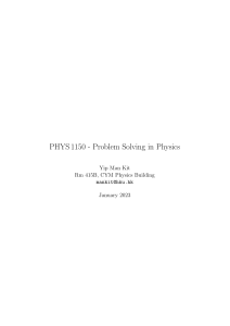 PHYS 1150 Problem Solving in Physics Coursebook