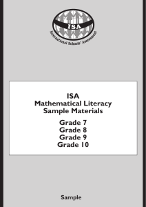 ISA Sample Maths G7-10