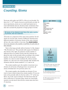 Counting Atoms: Atomic Structure, Isotopes, and Mass