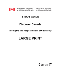 Discover Canada Study Guide Citizenship Test