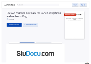 www academia edu 42232329 Oblicon reviewer summary the law on obligations and contracts Copy (1)