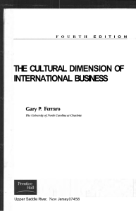 The Cultural Dimension of International Business