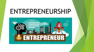 ENTREPRENEURSHIP