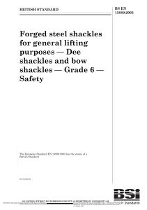 BS EN 13889-2003(Forged Steel Shackles For General Use (BS EN)