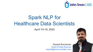 Spark NLP Healthcare Training - April 2022
