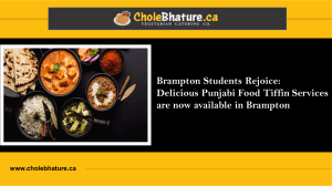 Delicious Punjabi Food Tiffin Services are now available in Brampton