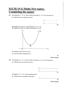 9-1 New question (Completing the square)