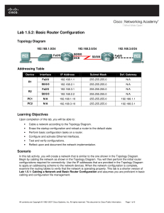 Basic Router Configuration Lab Exercise