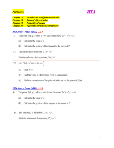 03 Past Papers (Chapters 17, 18,  19, 20, Calculus)