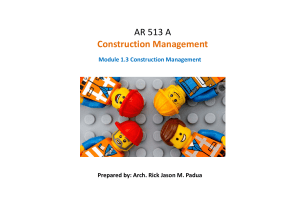 Module 1.3 Construction Management