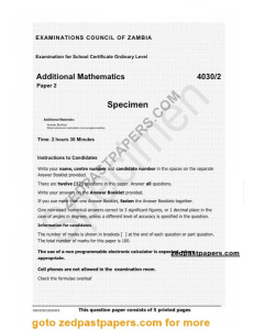 g12 additional mathematics p2 2020 specimen