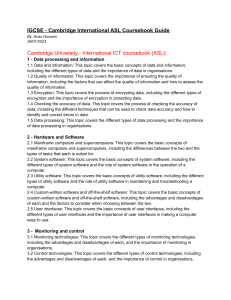 IGCSE - Cambridge International AS Level ICT / CSS - Guide