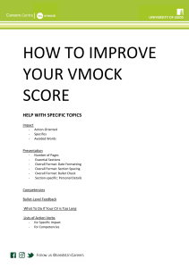 Improve Your VMock Score: CV Writing Guide