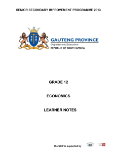 Grade 12 SSIP Sessions 12-15 Economics (LN) Booklet 2013