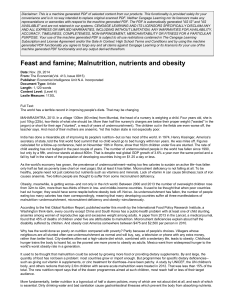 Feast and famine Malnutrition (1)