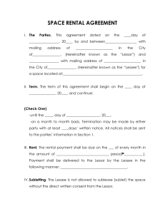 SPACE RENTAL AGREEMENT