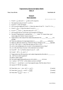 Trigonometry Test 1