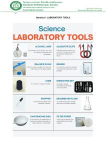 Handout 1 LABORATORY TOOLS and SCIENTIFIC METHOD