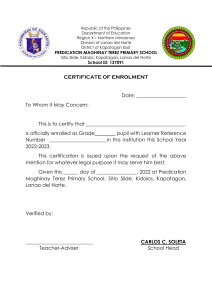 certificate of enrolment