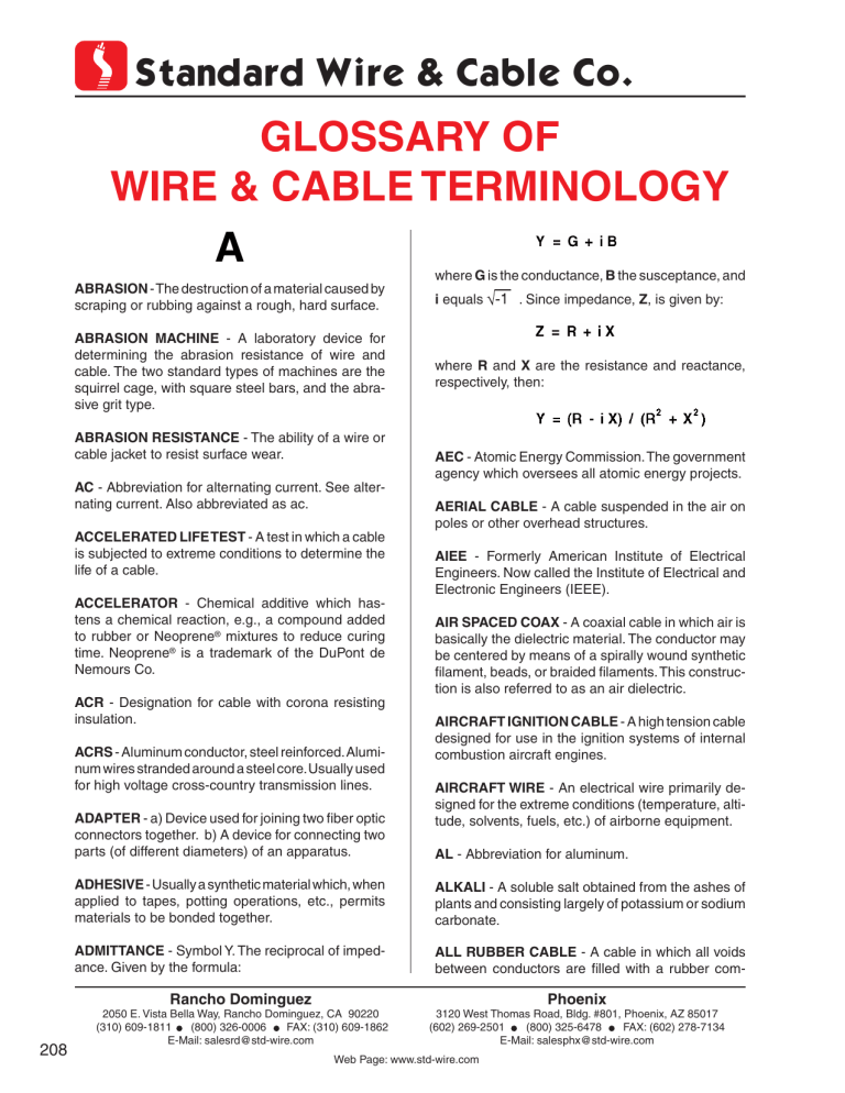 Glossary Of Wire Cable Terminology