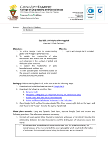 1. Plate Tectonics Worksheet Baclayon-Caballero