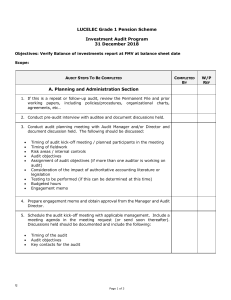 Investments - Audit Program Template