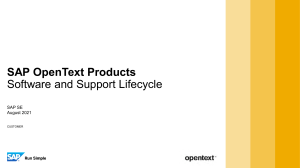 SAP OpenText Product Support Lifecycle