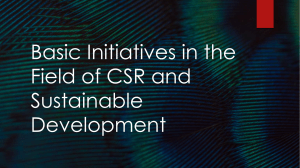 Basic Initiatives in the Field of CSR and Sustainability